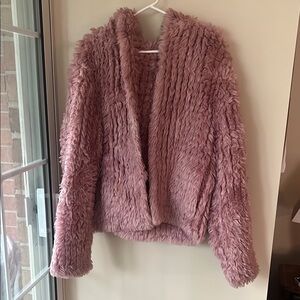 Spiegel Pink Teddy Jacket Plush Cozy Hooded Design